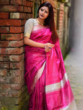 Exquisite rich look heavy banarasi  barbie pink saree